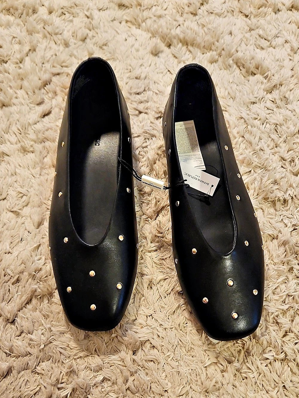 Banana Republic Studded Black Flats US 9 NWT